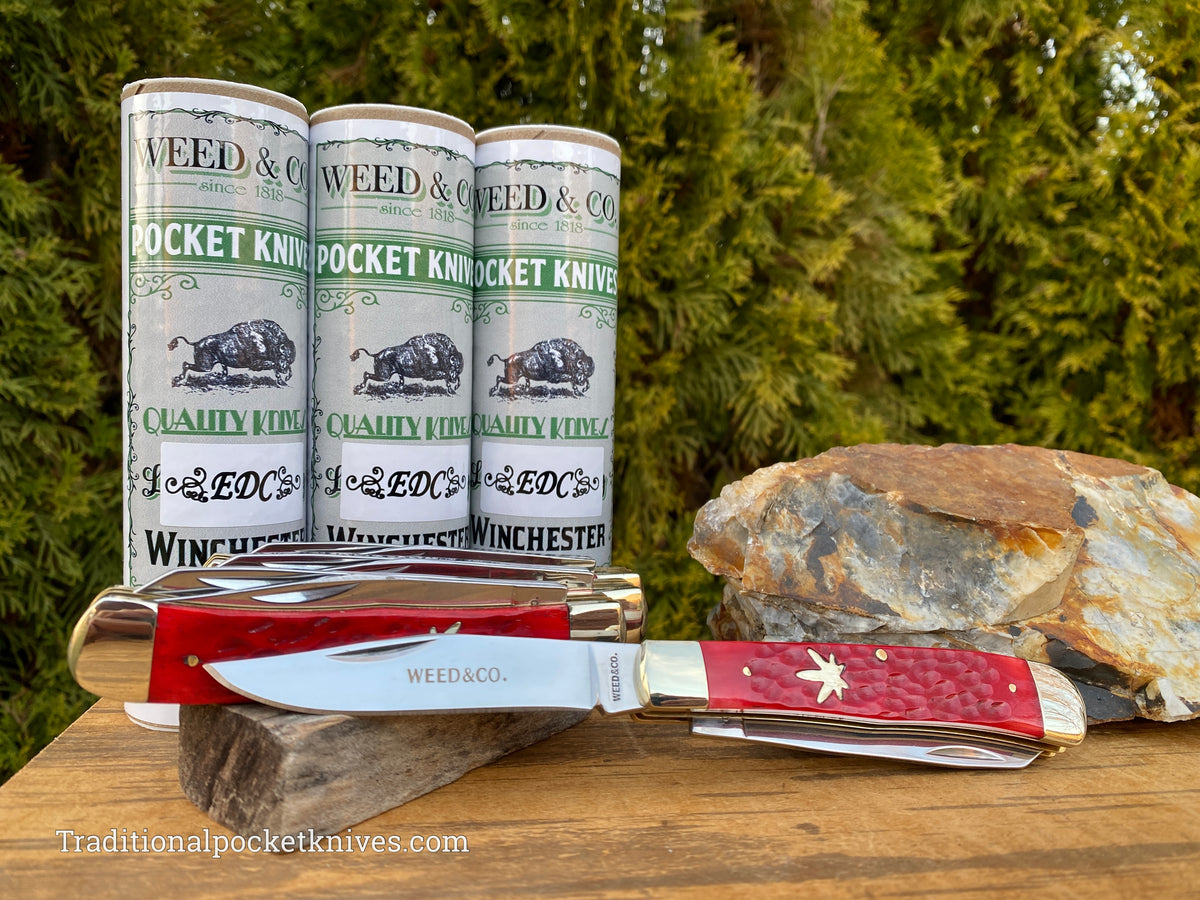 Cooper Cutlery Weed&amp;Co. Jigged Red Bone Trapper &quot;EDC&quot; (5219RB)