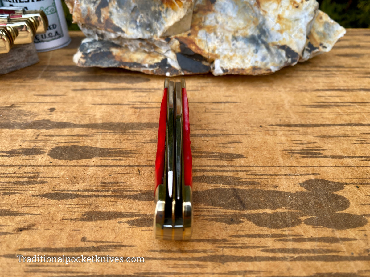 Cooper Cutlery Weed&amp;Co. Jigged Red Bone Trapper &quot;EDC&quot; (5219RB)