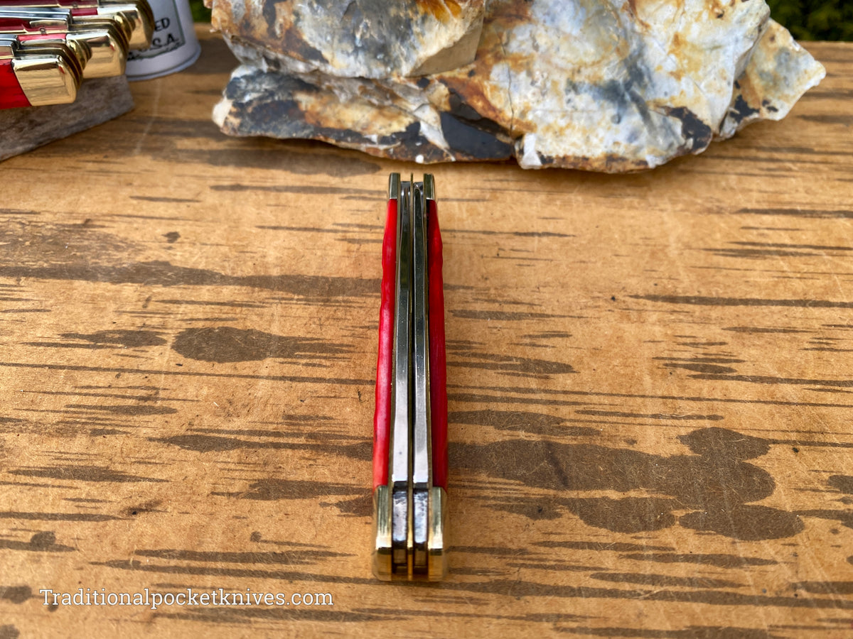 Cooper Cutlery Weed&amp;Co. Jigged Red Bone Trapper &quot;EDC&quot; (5219RB)