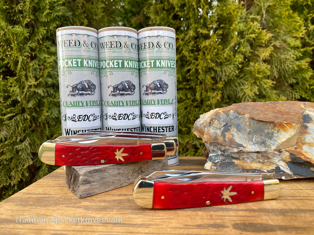 Cooper Cutlery Weed&amp;Co. Jigged Red Bone Trapper &quot;EDC&quot; (5219RB)