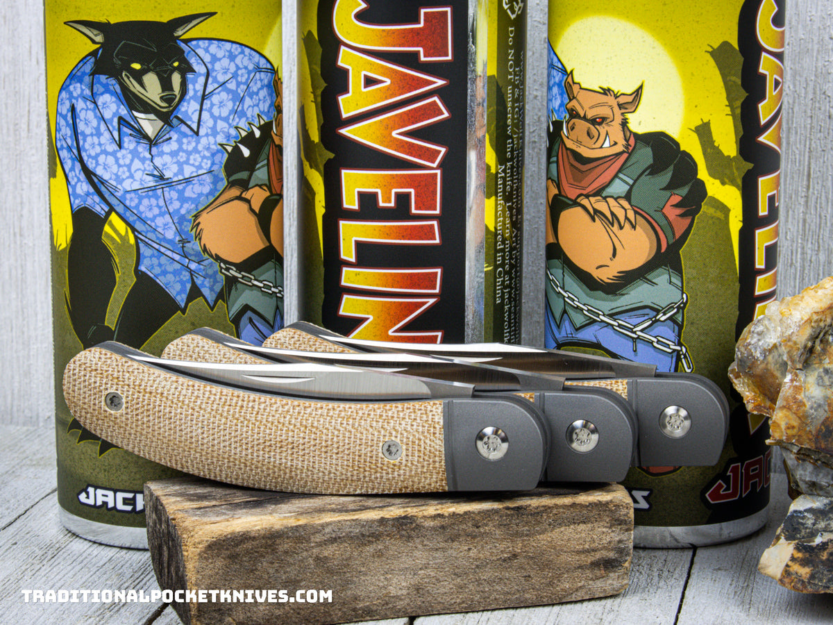 Jack Wolf Knives Javelina Jack Natural Canvas Micarta