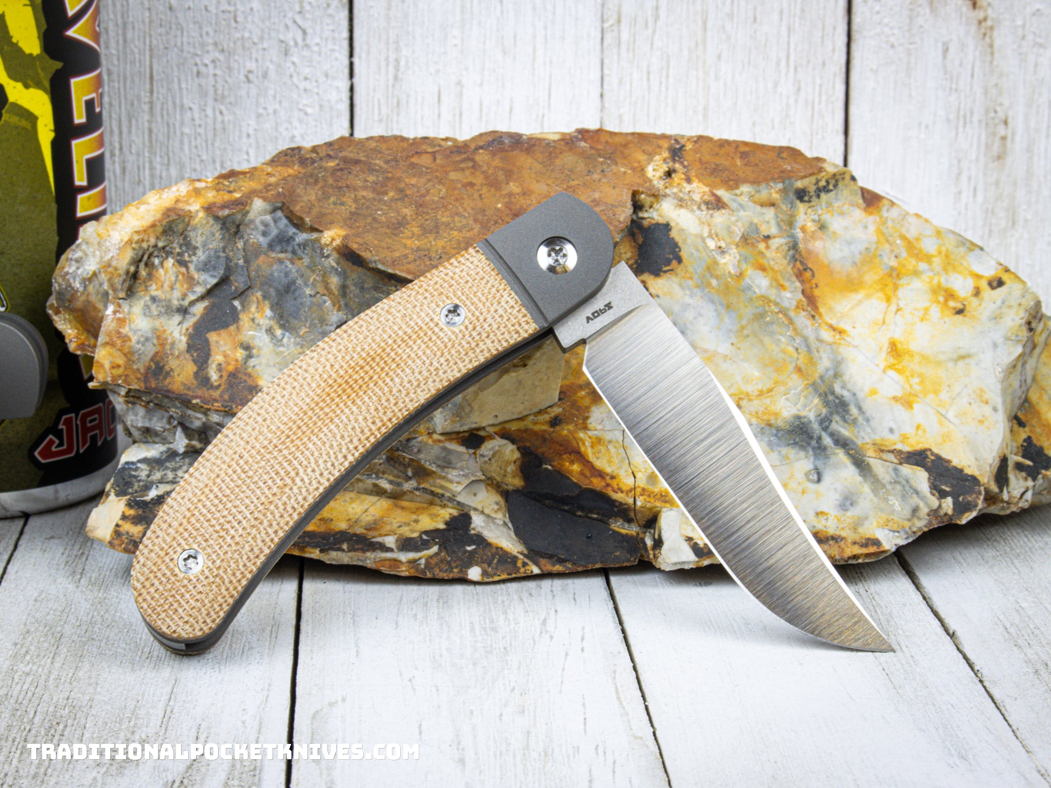 Jack Wolf Knives Javelina Jack Natural Canvas Micarta - C. Risner