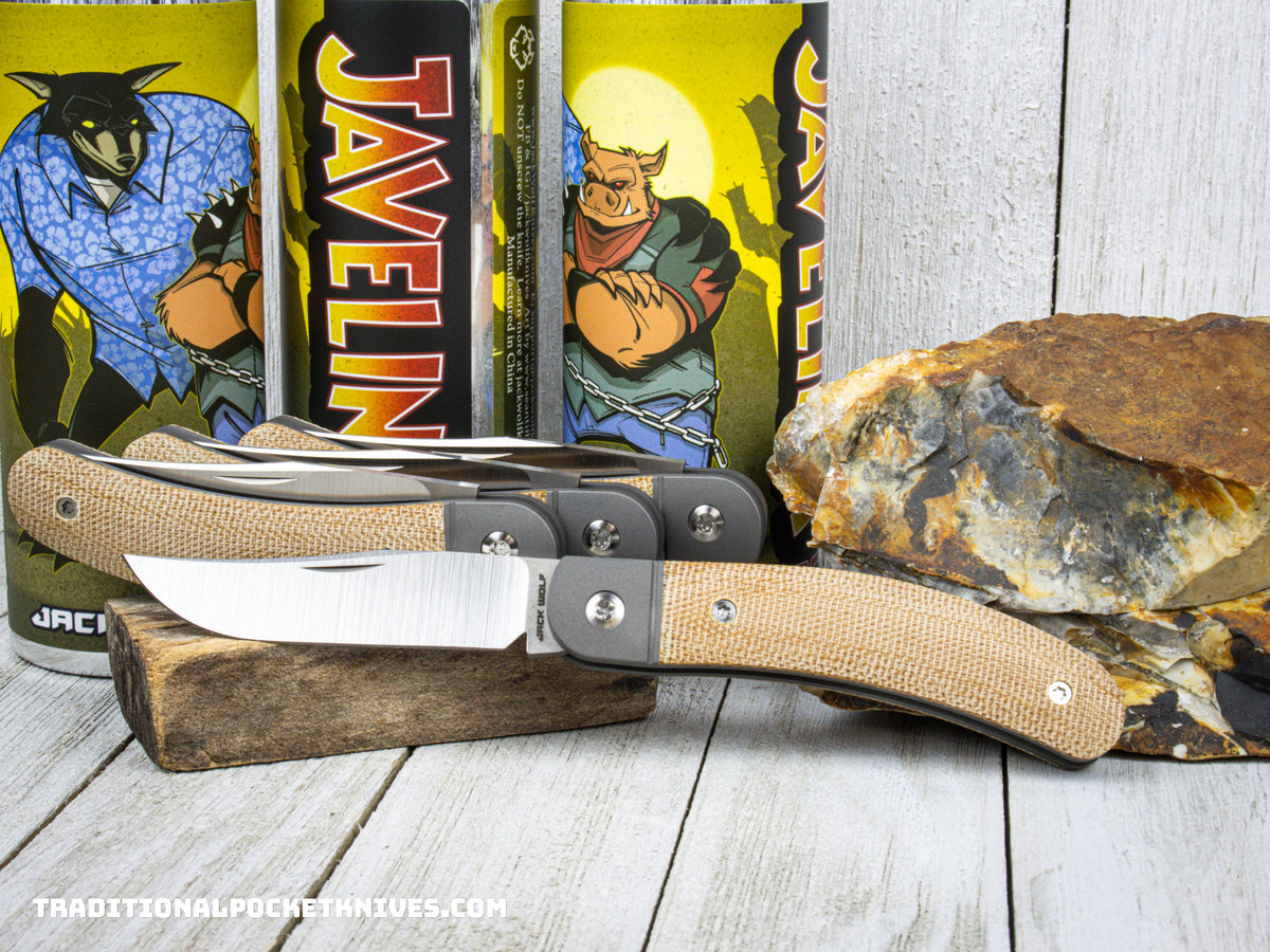 Jack Wolf Knives Javelina Jack Natural Canvas Micarta