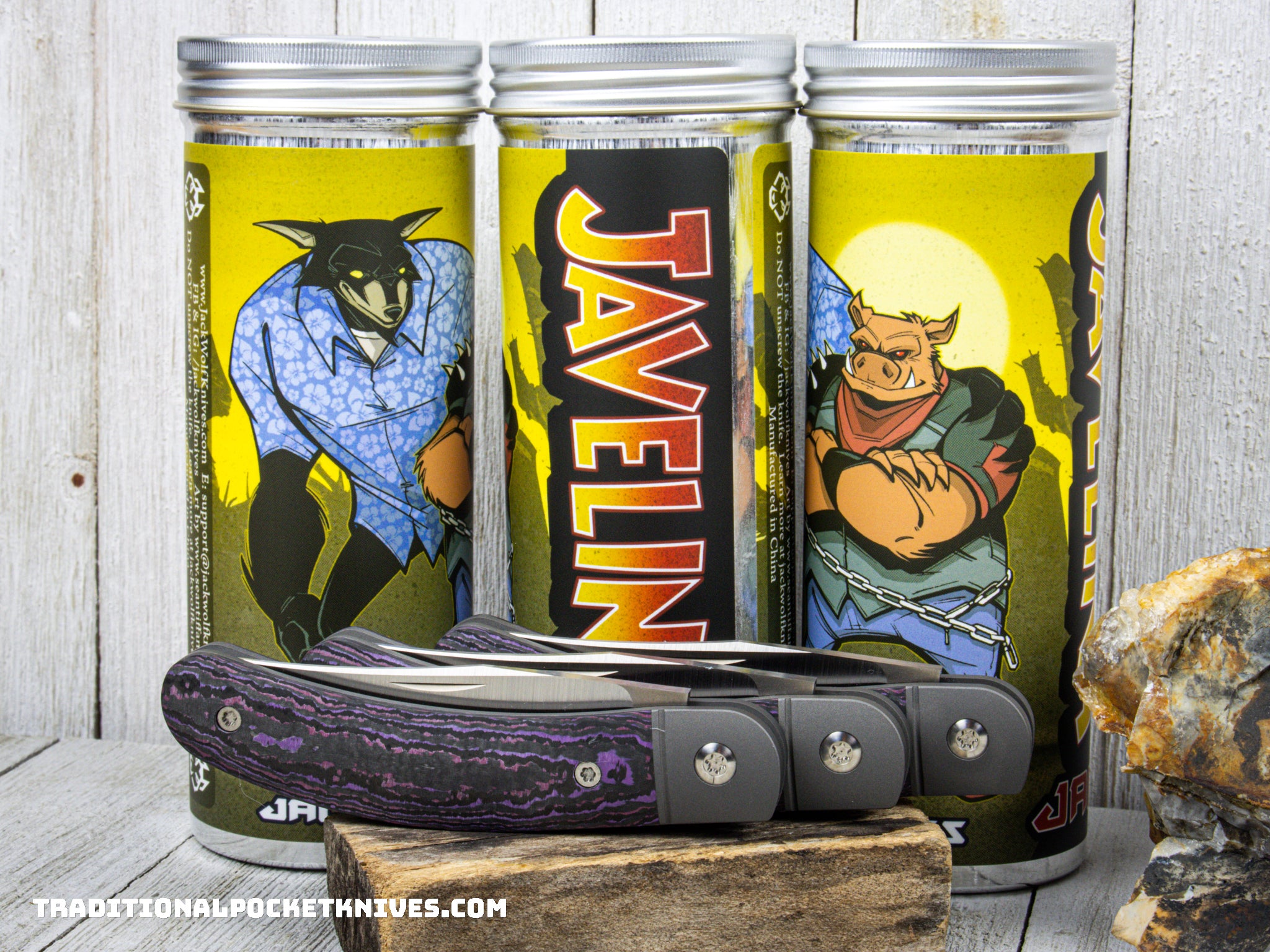 Jack Wolf Knives Javelina Jack Fat Carbon Purple Haze - C. Risner
