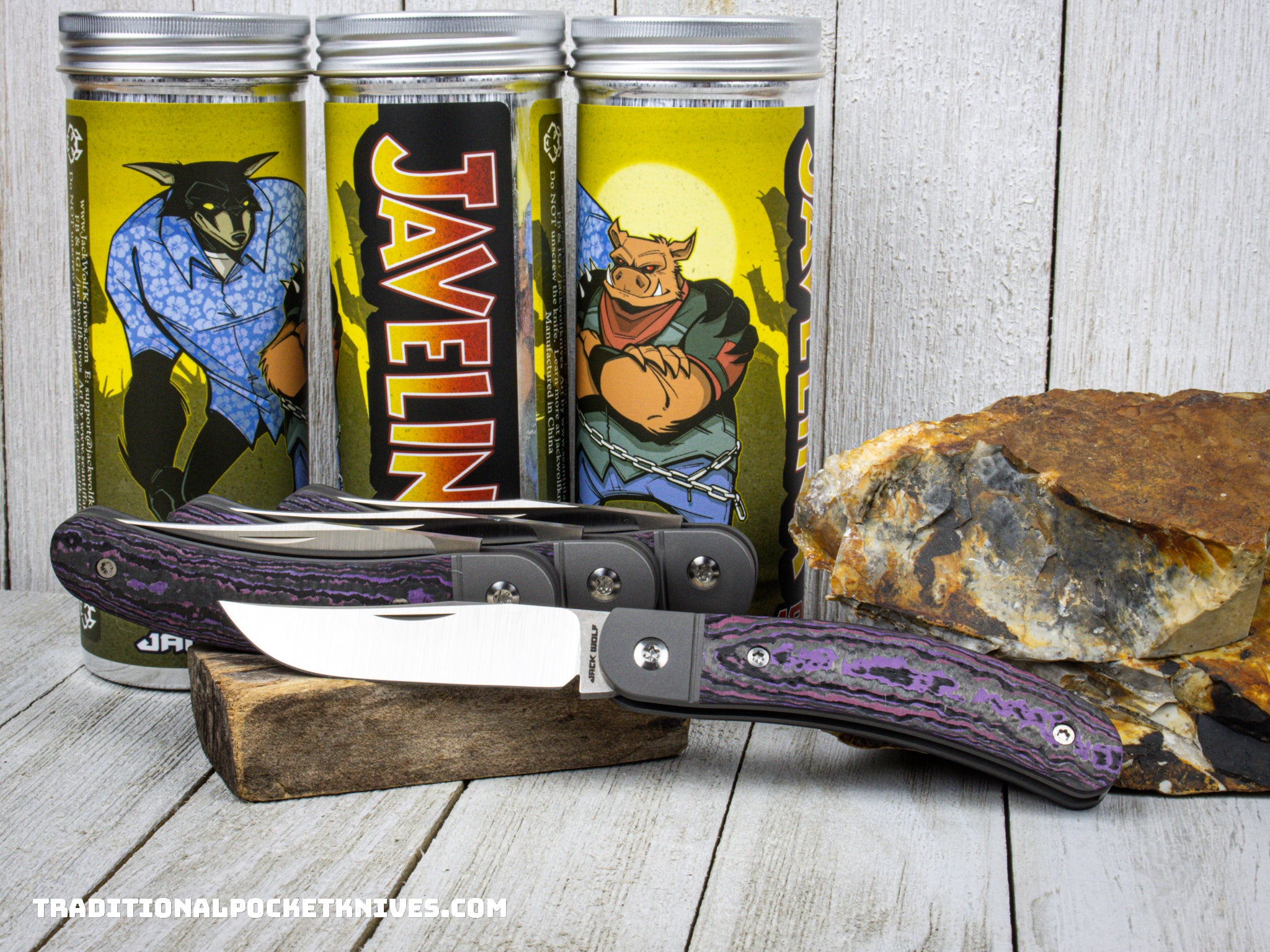 Jack Wolf Knives Javelina Jack Fat Carbon Purple Haze - C. Risner