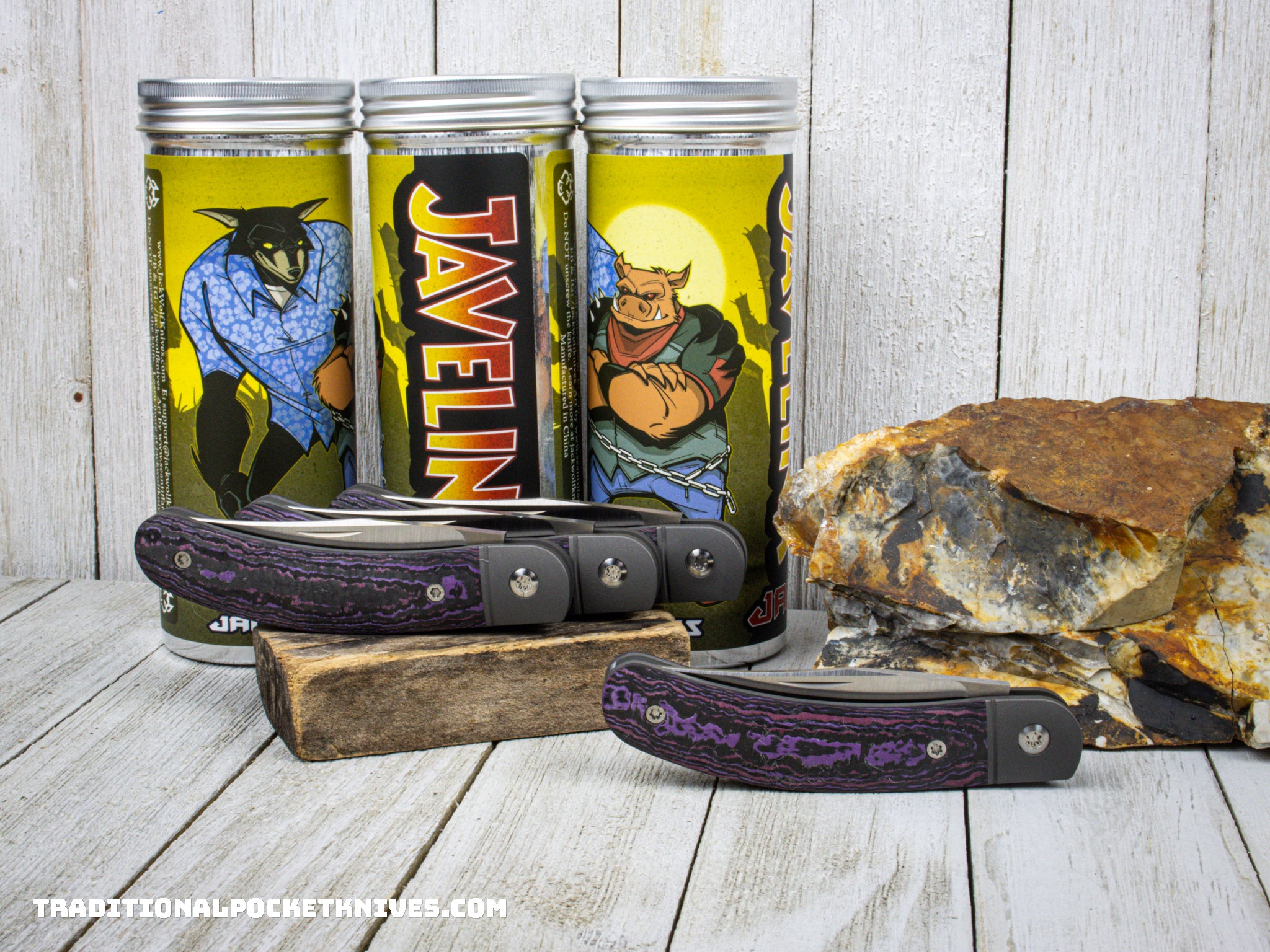 Jack Wolf Knives Javelina Jack Fat Carbon Purple Haze - C. Risner