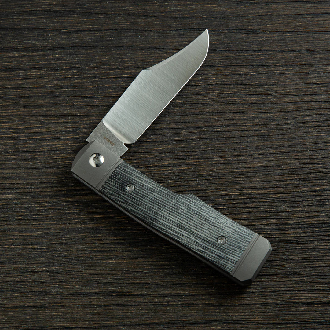 Jack Wolf Knives Sharpshooter Jack Black Canvas Micarta