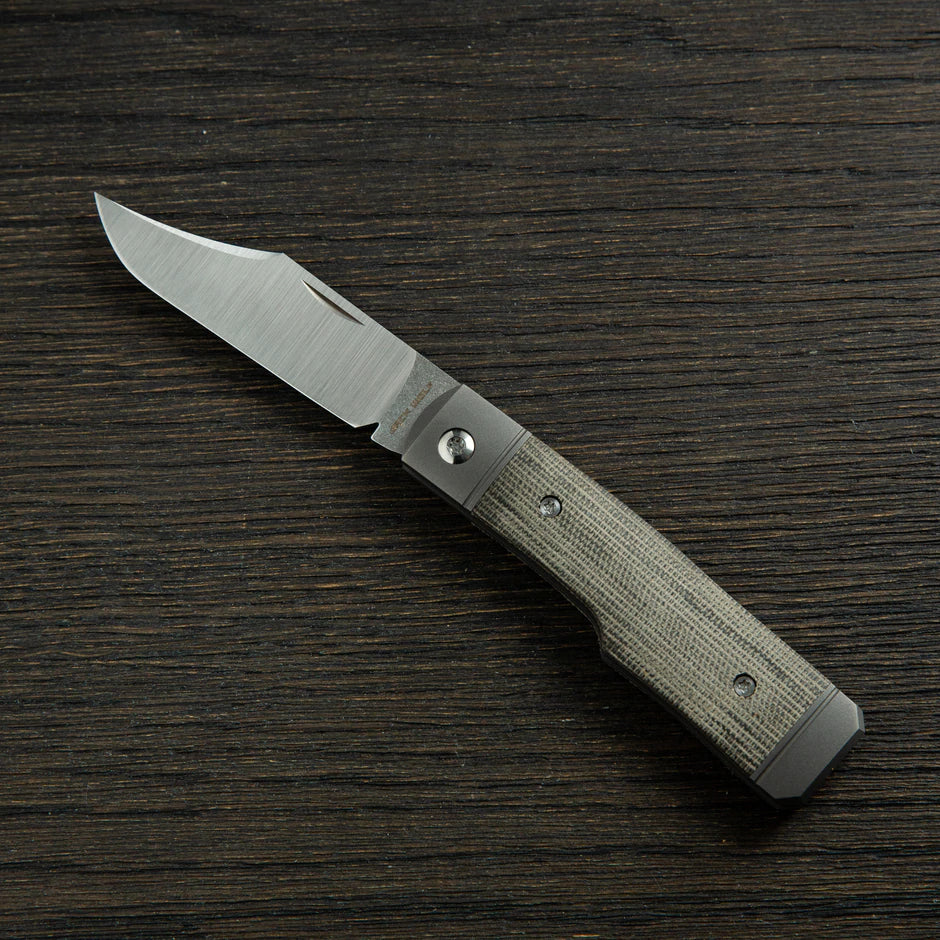 Jack Wolf Knives Sharpshooter Jack Green Canvas Micarta