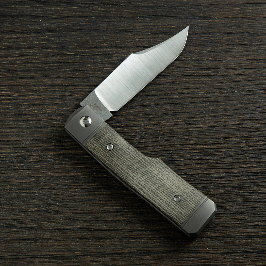 Jack Wolf Knives Sharpshooter Jack Green Canvas Micarta