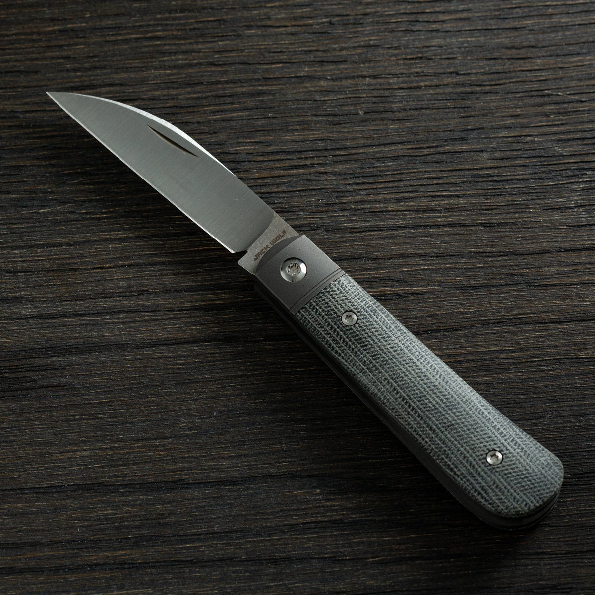 Jack Wolf Knives Laid Back Jack Black Canvas Micarta