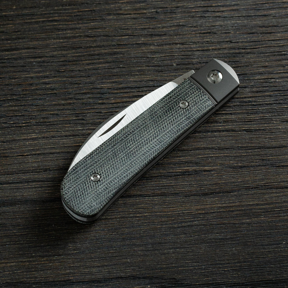 Jack Wolf Knives Laid Back Jack Black Canvas Micarta