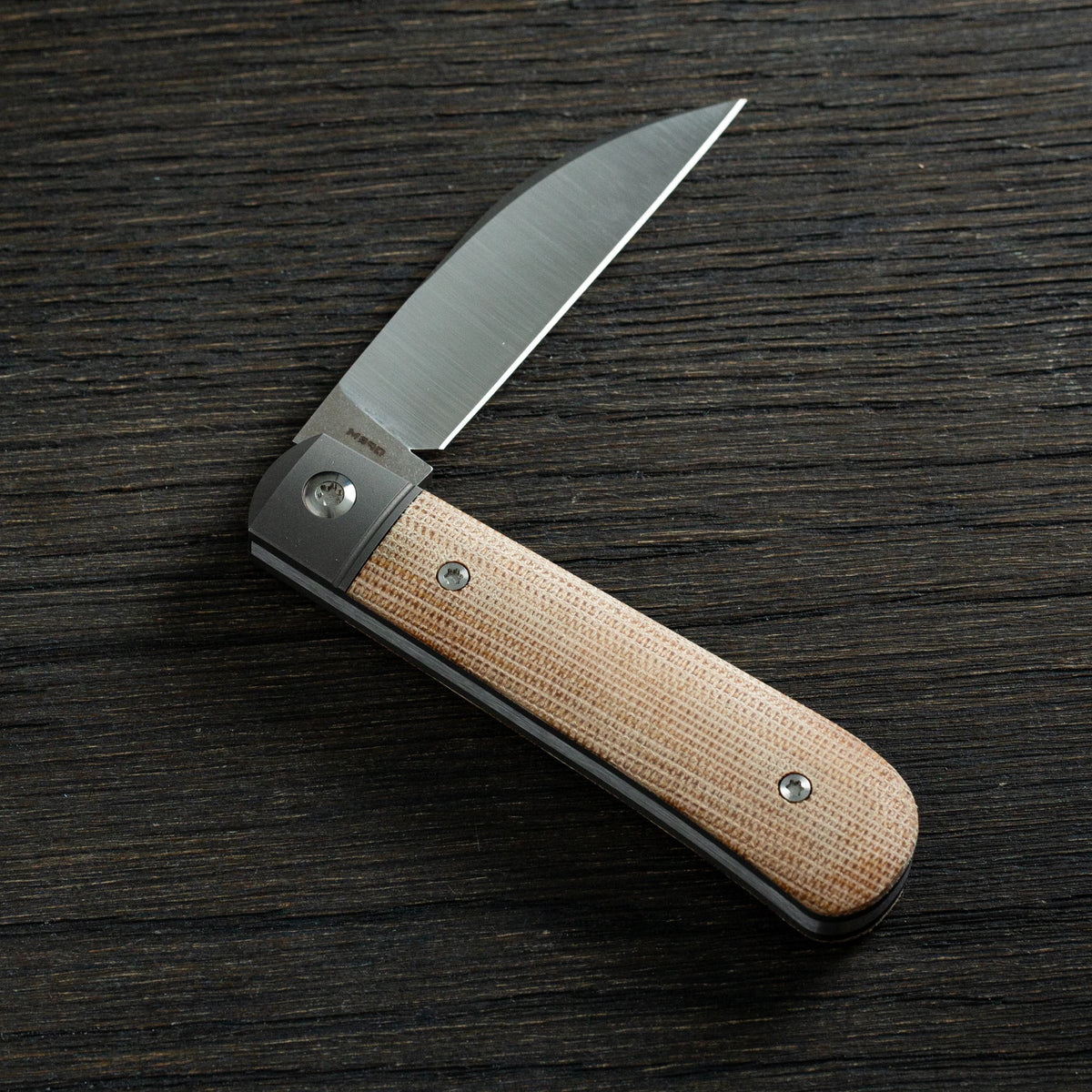 Jack Wolf Knives Laid Back Jack Natural Canvas Micarta