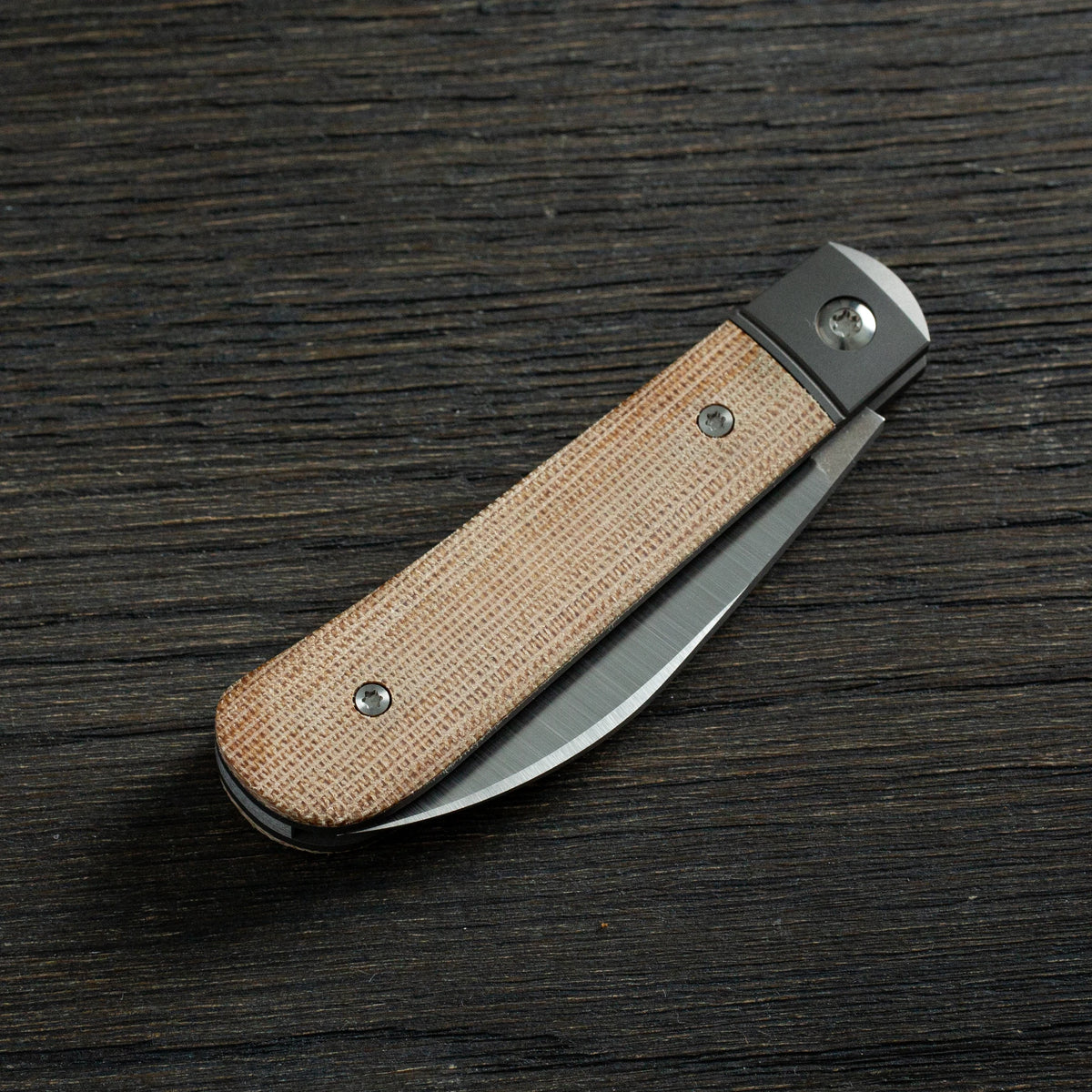 Jack Wolf Knives Laid Back Jack Natural Canvas Micarta