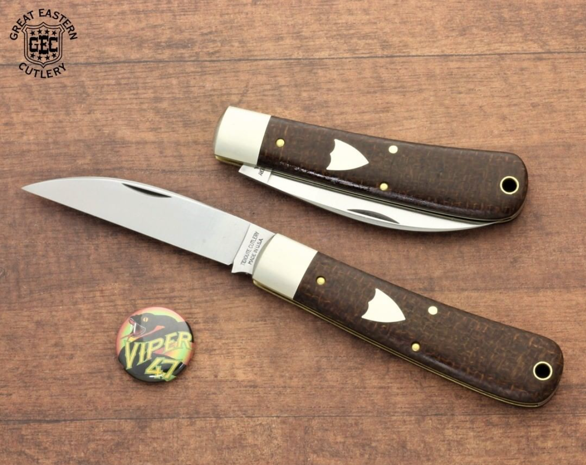 Great Eastern Cutlery #470120 Tidioute Cutlery Brown Burlap Micarta