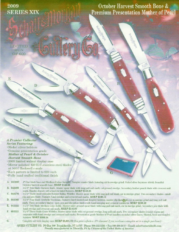 Schatt&Morgan Cutlery Keystone Series #19 Set of all 6 Knives with Free Display Case